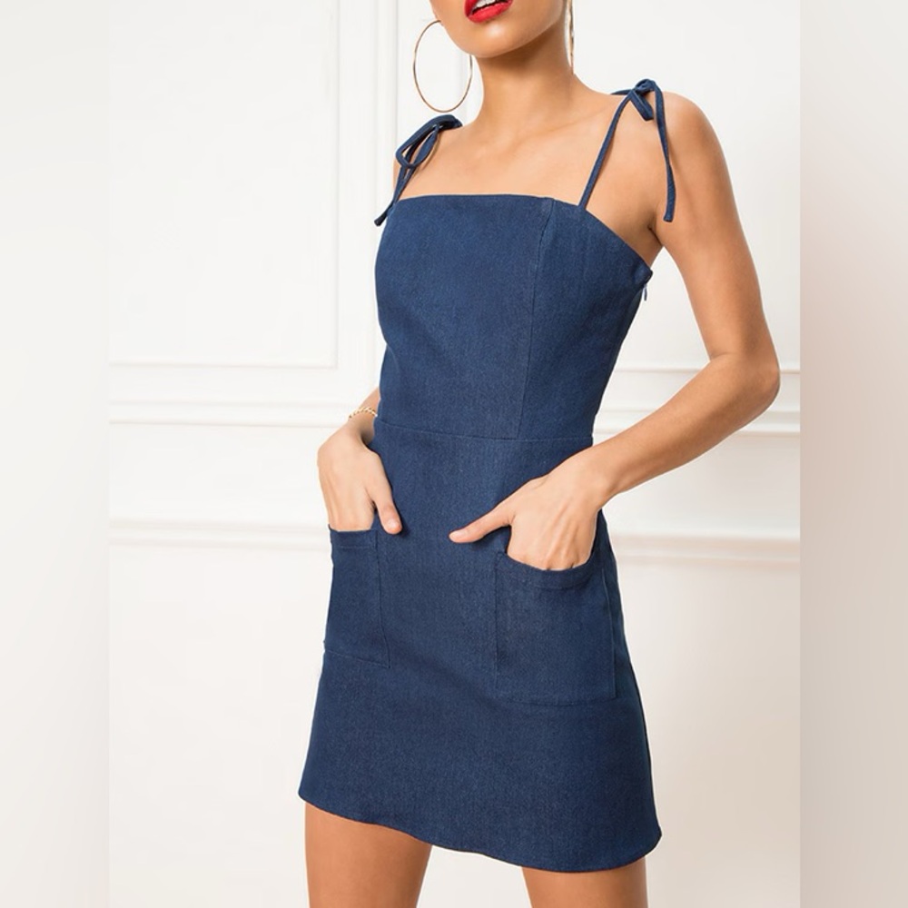 Superdown denim mini dress